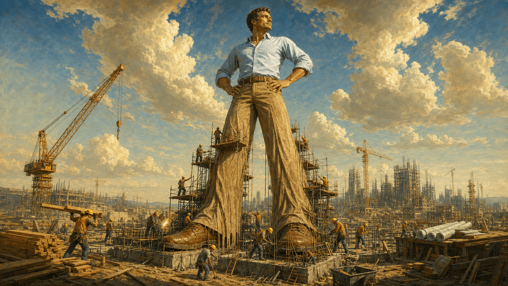 man standing in a construction job site
